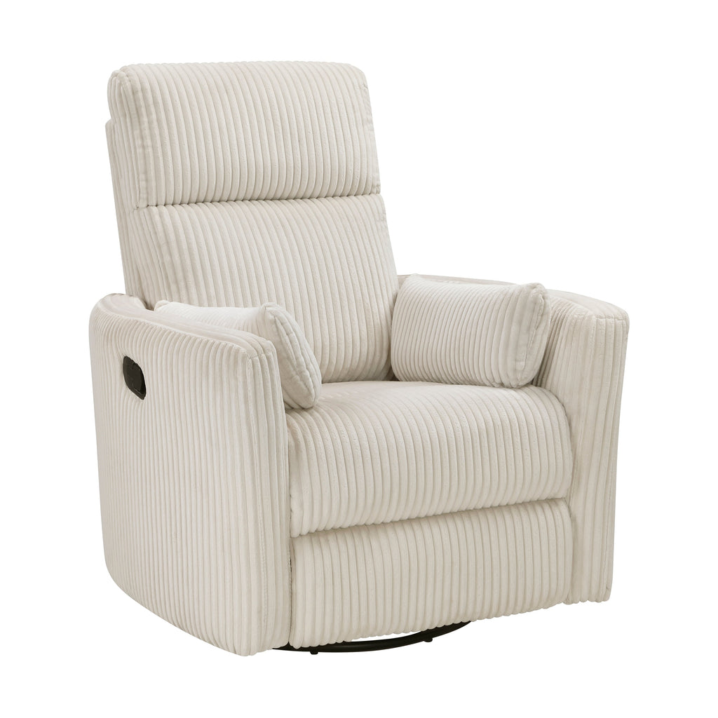 Fauteuil inclinable manuel pivotant en velours côtelé Braidy