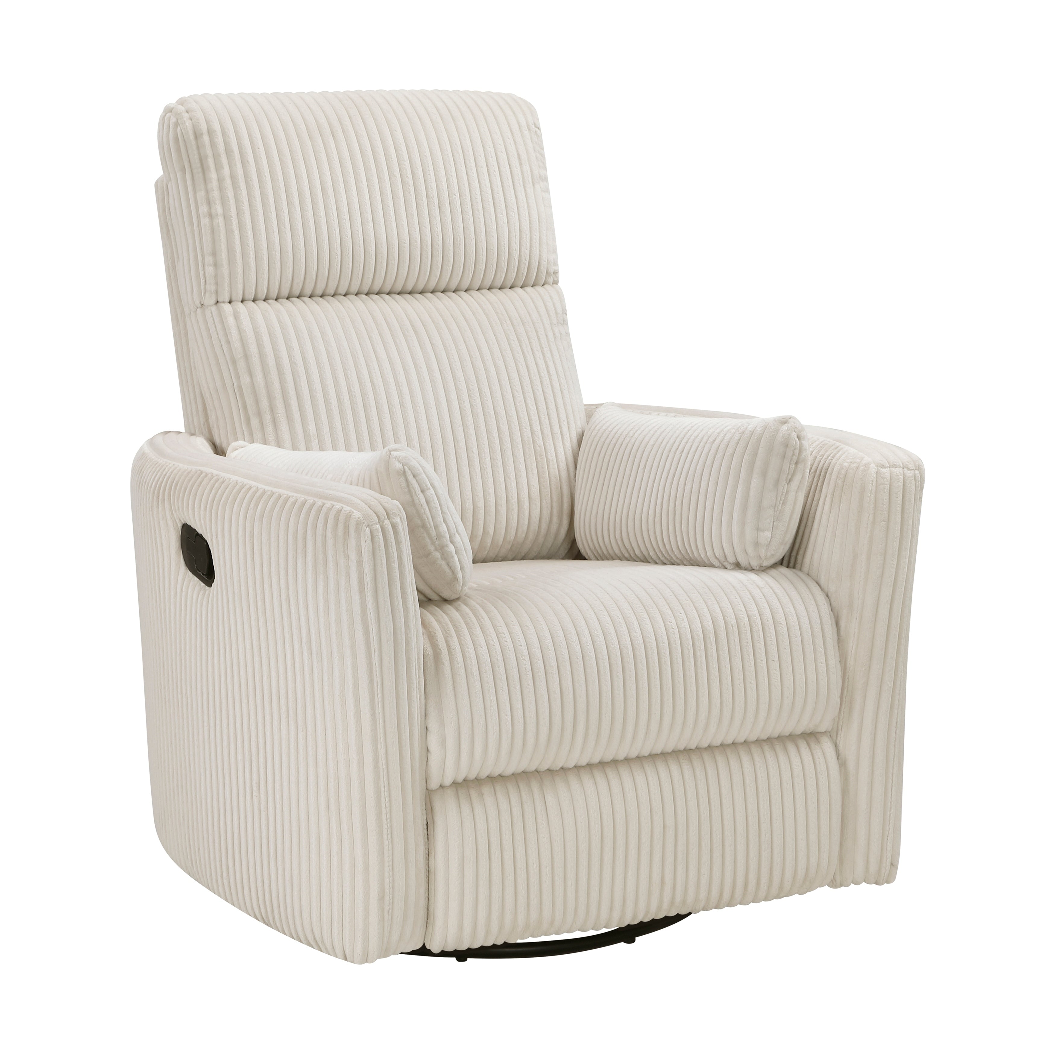 Fauteuil inclinable manuel pivotant en velours côtelé Braidy