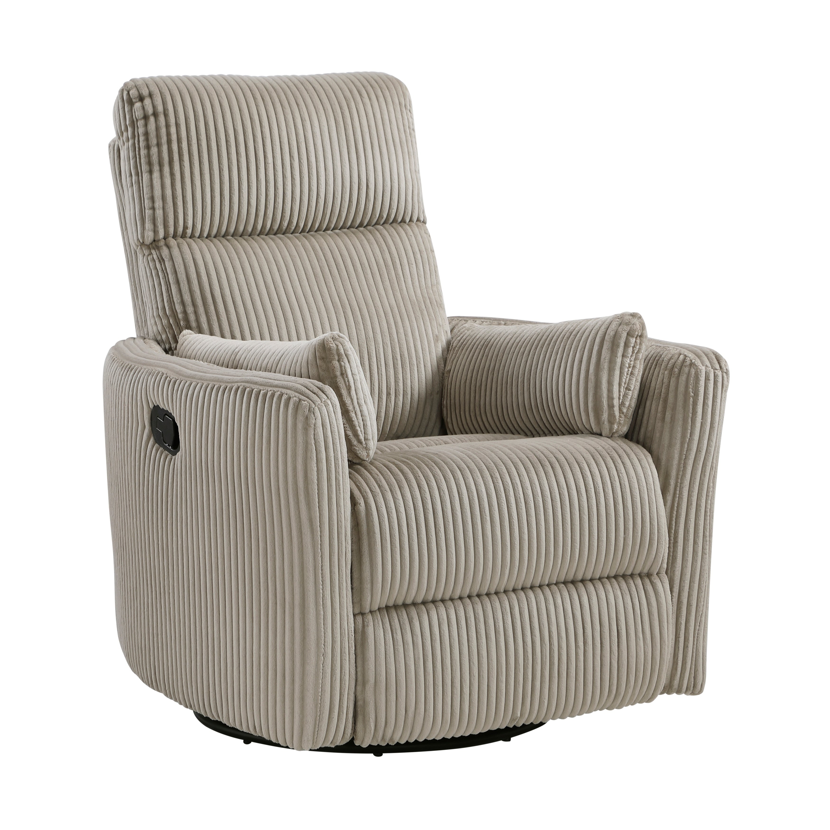 Fauteuil inclinable manuel pivotant en velours côtelé Braidy