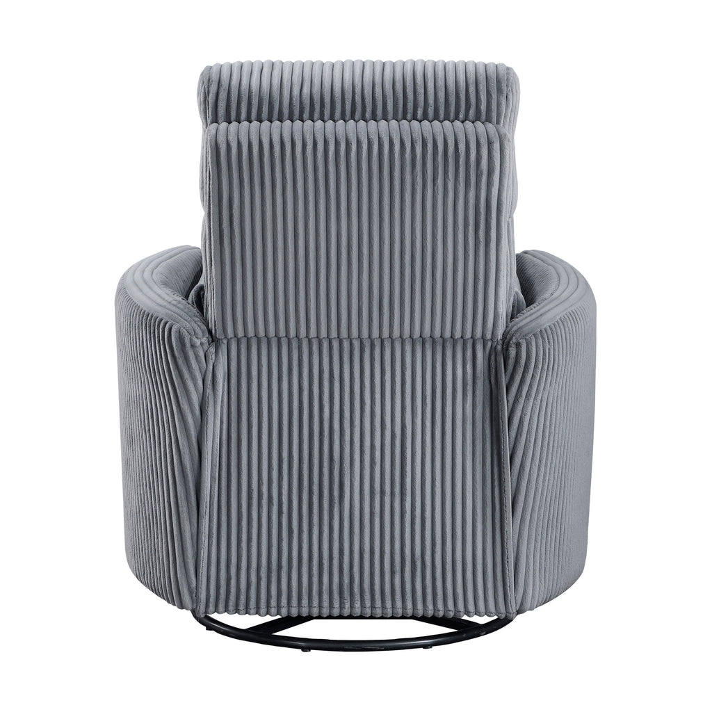 Fauteuil inclinable manuel pivotant en velours côtelé Braidy