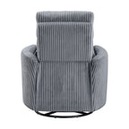 Fauteuil inclinable manuel pivotant en velours côtelé Braidy