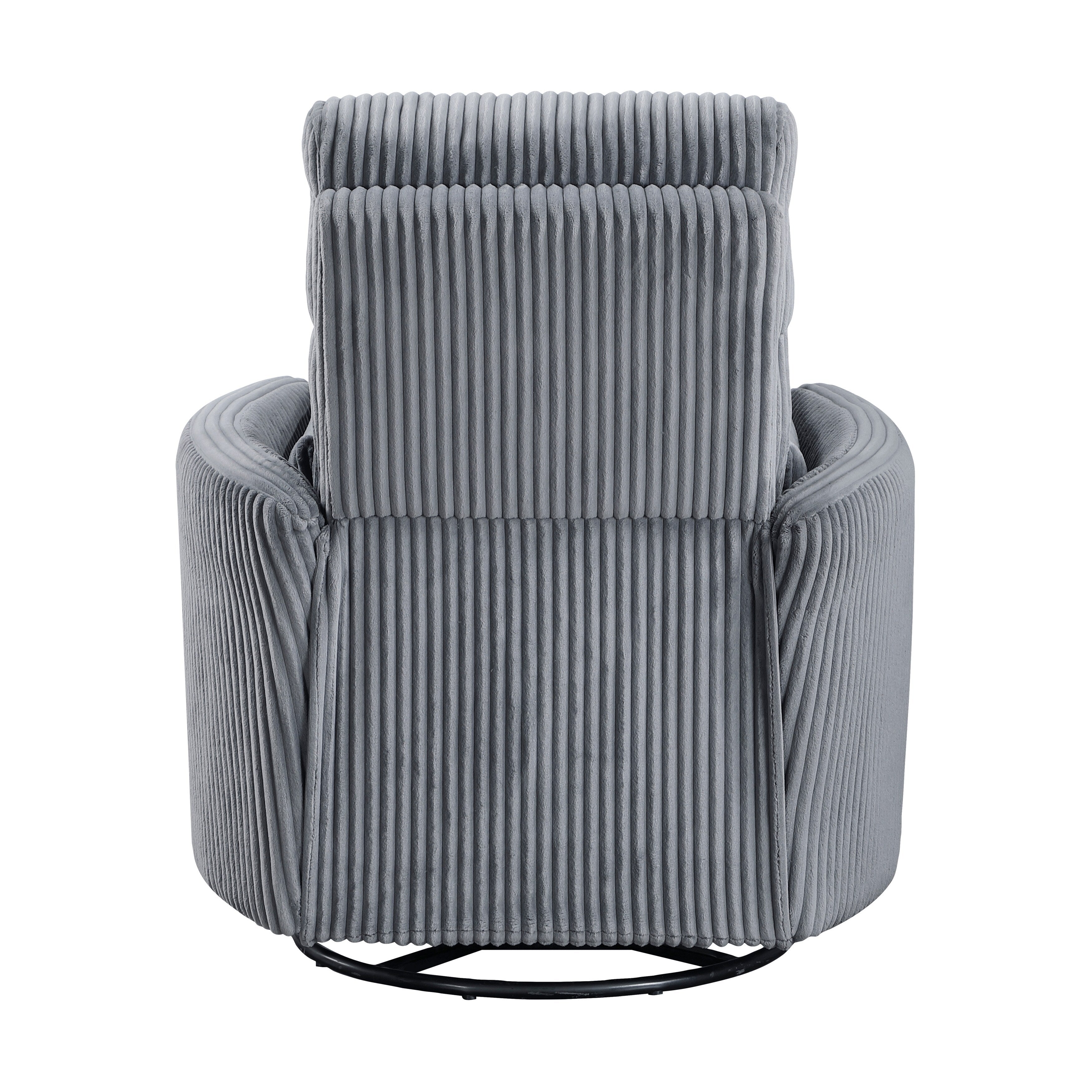 Fauteuil inclinable manuel pivotant en velours côtelé Braidy