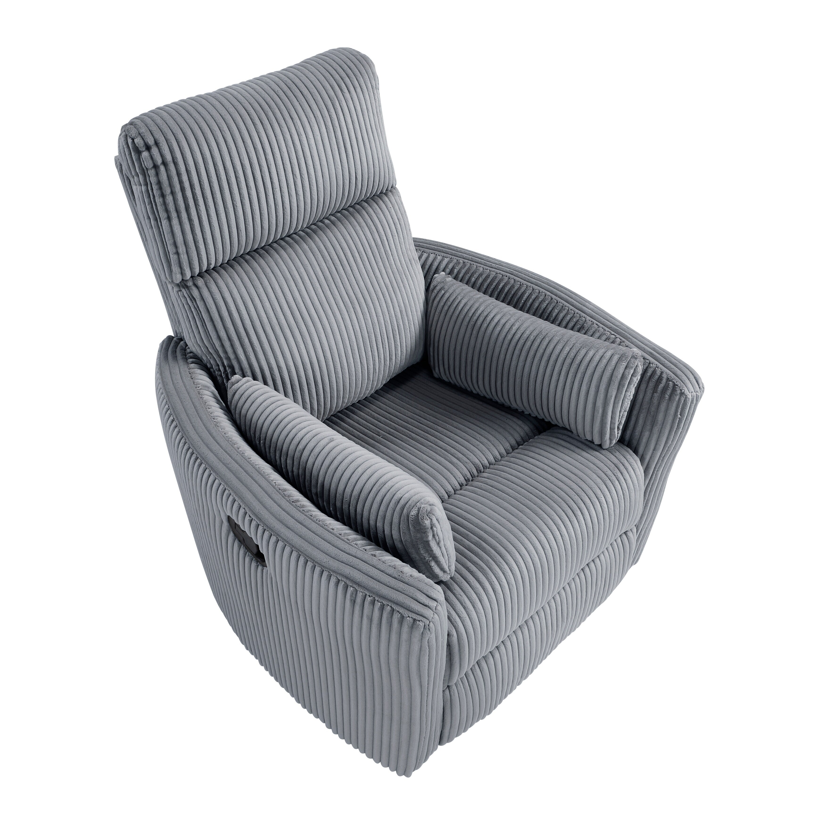 Fauteuil inclinable manuel pivotant en velours côtelé Braidy