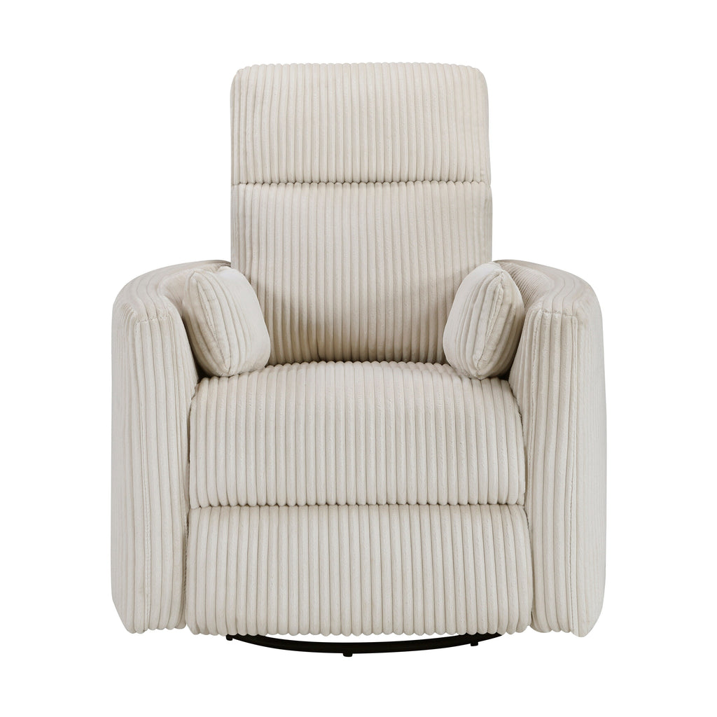 Fauteuil inclinable manuel pivotant en velours côtelé Braidy