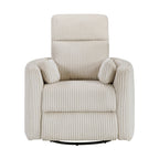 Fauteuil inclinable manuel pivotant en velours côtelé Braidy