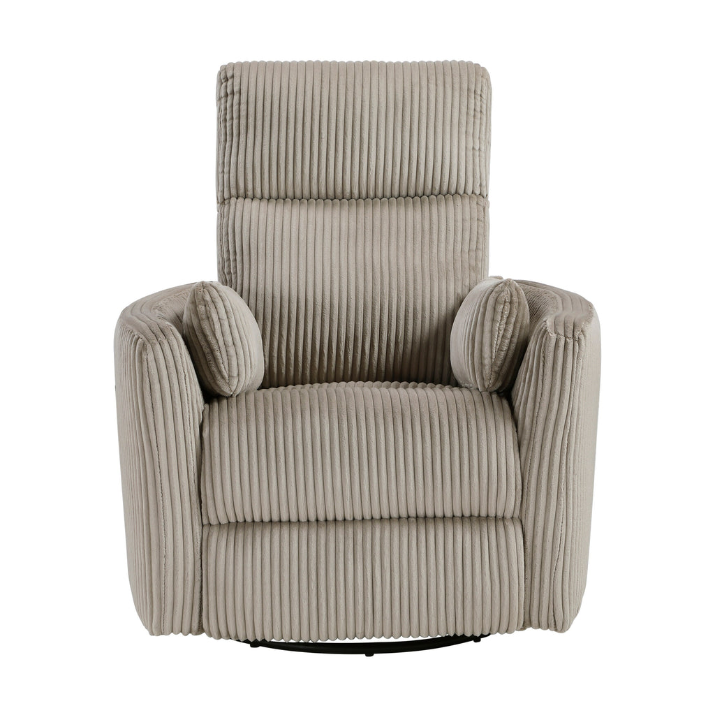Fauteuil inclinable manuel pivotant en velours côtelé Braidy
