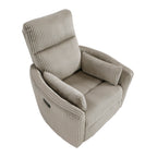 Fauteuil inclinable manuel pivotant en velours côtelé Braidy
