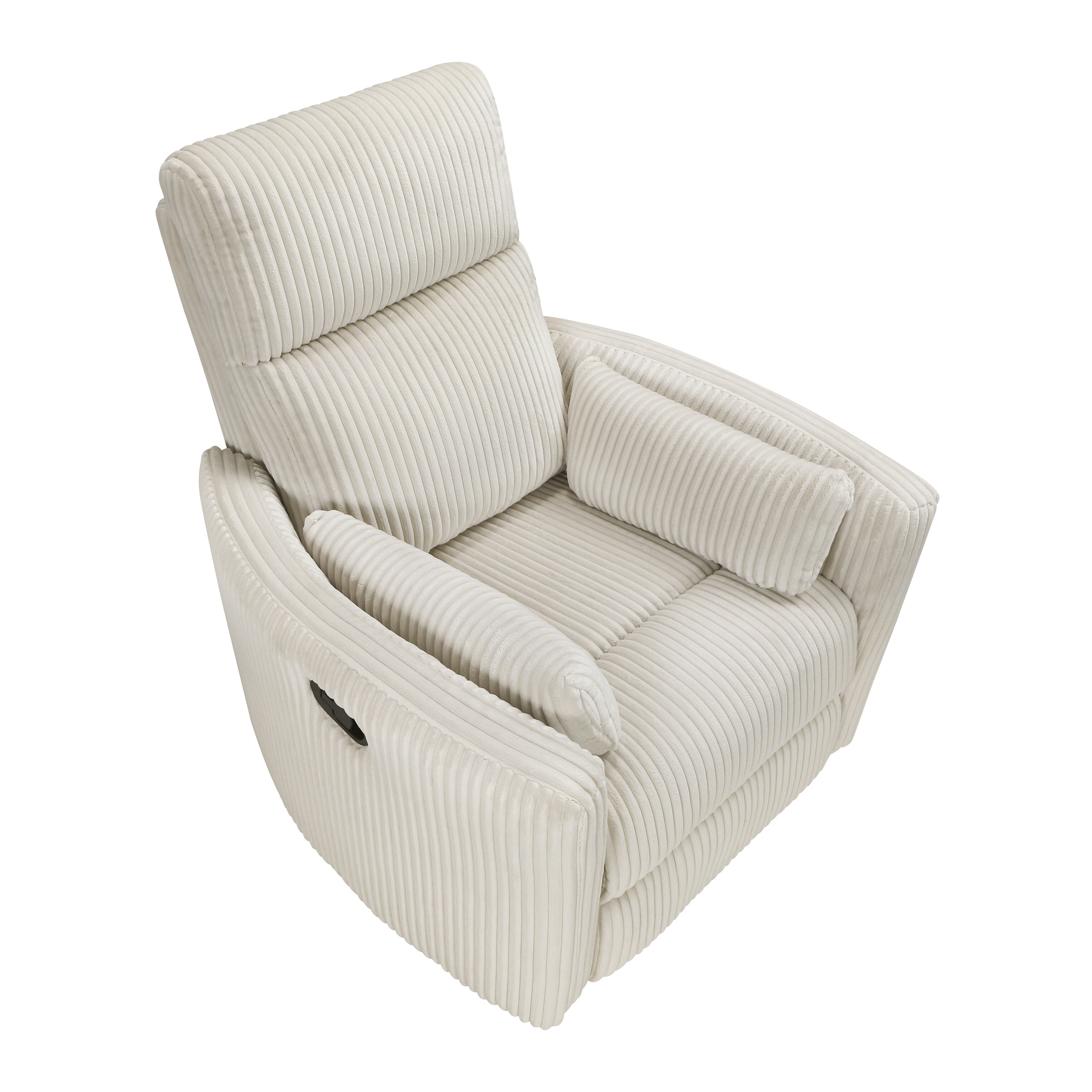 Fauteuil inclinable manuel pivotant en velours côtelé Braidy