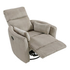Fauteuil inclinable manuel pivotant en velours côtelé Braidy