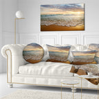 Coucher de soleil nuageux et lumineux sur un océan calme - Toile d'art contemporain représentant un paysage marin