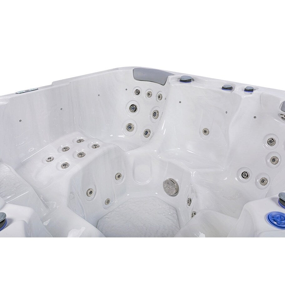 Maillot Buenospa 6 - Personne 46 - Spa à jets, blanc glacé, gris avec ozone et lumières LED
