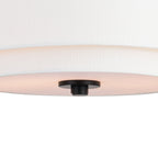 Plafonnier moderne du milieu du siècle de Burnaby avec abat-jour tambour en lin blanc