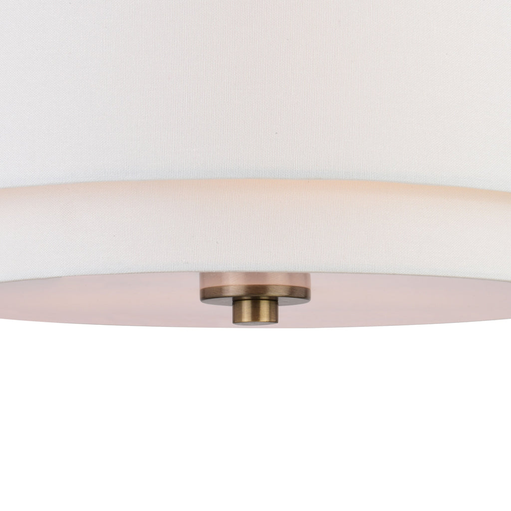 Plafonnier moderne du milieu du siècle de Burnaby avec abat-jour tambour en lin blanc
