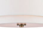 Plafonnier moderne du milieu du siècle de Burnaby avec abat-jour tambour en lin blanc
