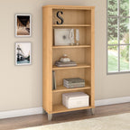 Bibliothèque haute à 5 étagères Bush Furniture Somerset avec tablettes réglables