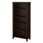 Bibliothèque haute à 5 étagères Bush Furniture Somerset avec tablettes réglables