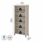 Bibliothèque haute à 5 étagères Bush Furniture Somerset avec tablettes réglables