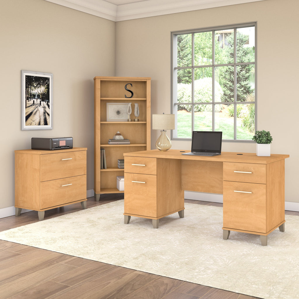 Bibliothèque haute à 5 étagères Bush Furniture Somerset avec tablettes réglables