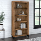Bibliothèque haute à 5 étagères Bush Furniture Somerset avec tablettes réglables