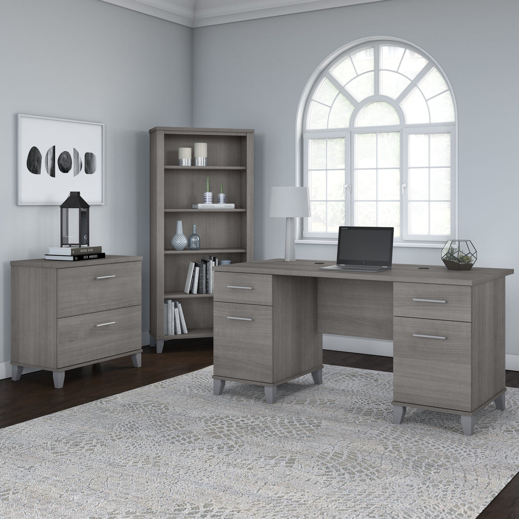 Bibliothèque haute à 5 étagères Bush Furniture Somerset avec tablettes réglables