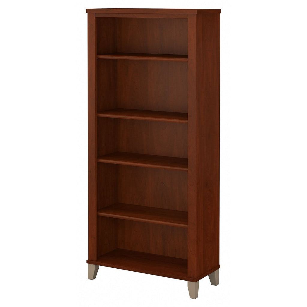 Bibliothèque haute à 5 étagères Bush Furniture Somerset avec tablettes réglables