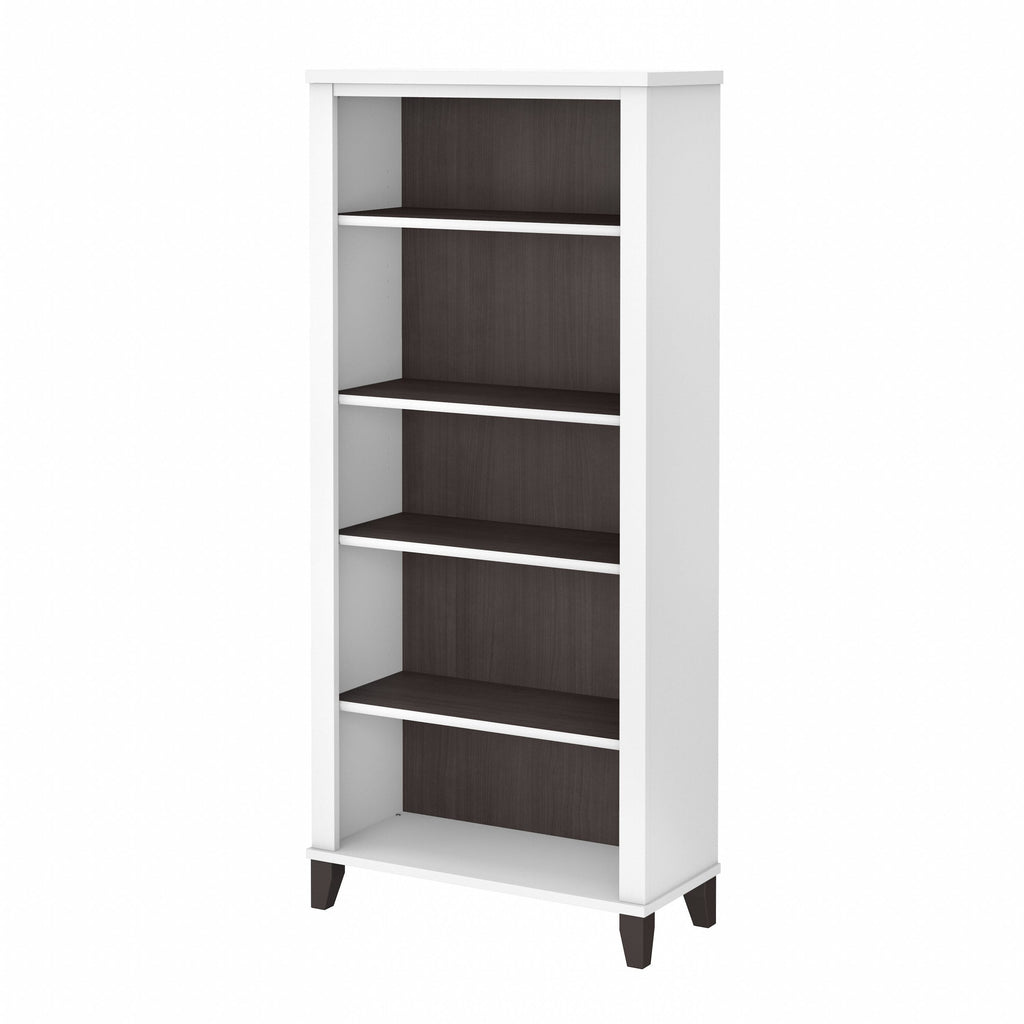 Bibliothèque haute à 5 étagères Bush Furniture Somerset avec tablettes réglables