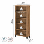 Bibliothèque haute à 5 étagères Bush Furniture Somerset avec tablettes réglables