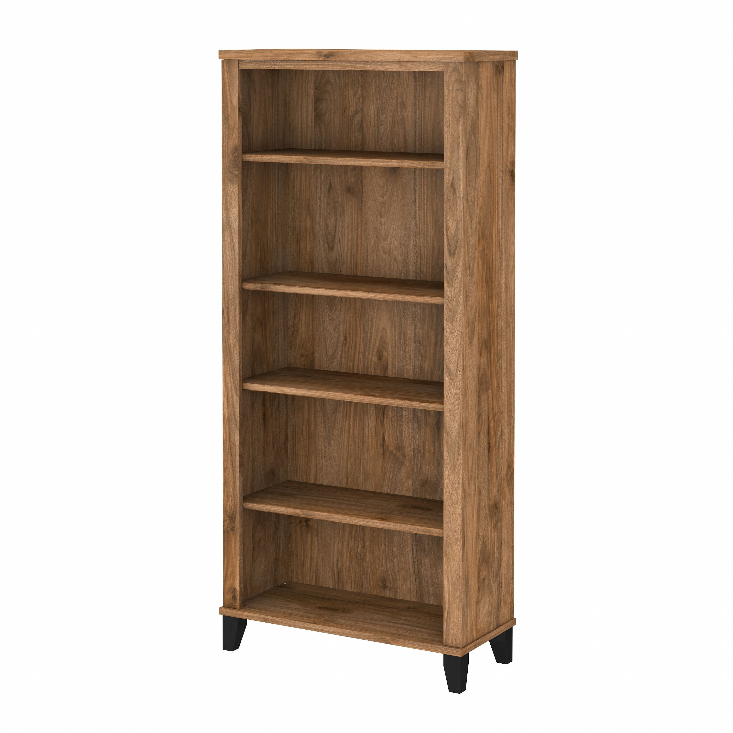 Bibliothèque haute à 5 étagères Bush Furniture Somerset avec tablettes réglables