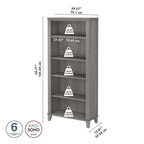 Bibliothèque haute à 5 étagères Bush Furniture Somerset avec tablettes réglables