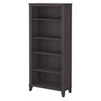 Bibliothèque haute à 5 étagères Bush Furniture Somerset avec tablettes réglables