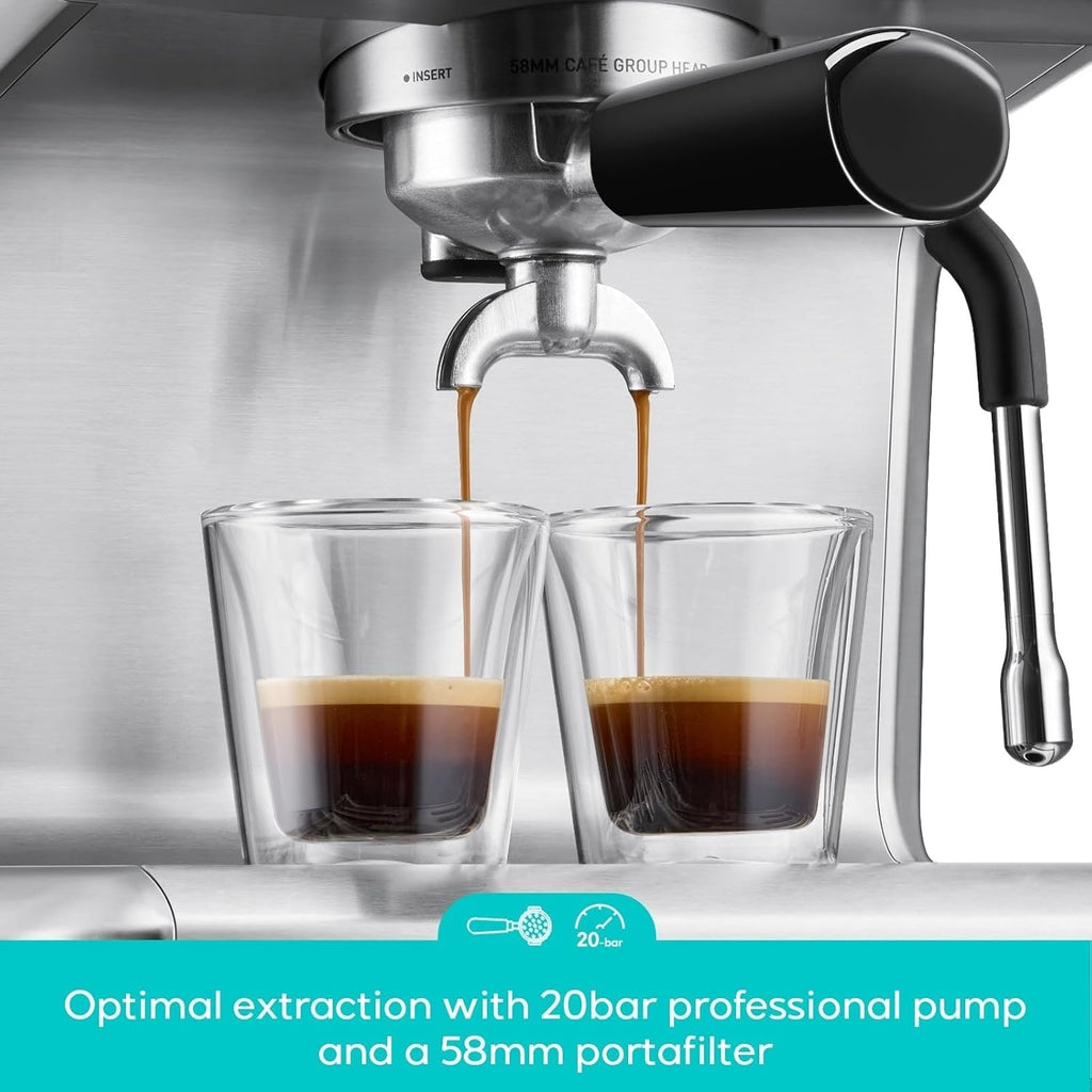 Machine à expresso tout-en-un CASABREWS Ultra avec écran LCD, argent