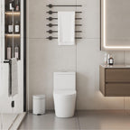 Toilette compacte monobloc CB HOME 24 po, siphon moderne à double chasse, siège à fermeture douce, hauteur confortable 16,5 po