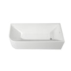 Baignoires autoportantes en acrylique CB HOME 59''/67'', baignoires simples contre le mur, trop-plein gauche/droite