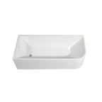 Baignoires autoportantes en acrylique CB HOME 59''/67'', baignoires simples contre le mur, trop-plein gauche/droite