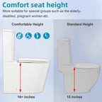 Toilette compacte monobloc CB HOME 24 po, siphon moderne à double chasse, siège à fermeture douce, hauteur confortable 16,5 po