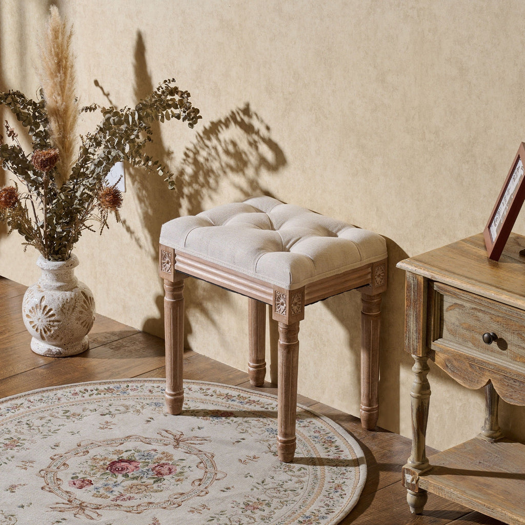 Tabouret de pied et tabouret de coiffeuse rembourrés vintage français CO-Z