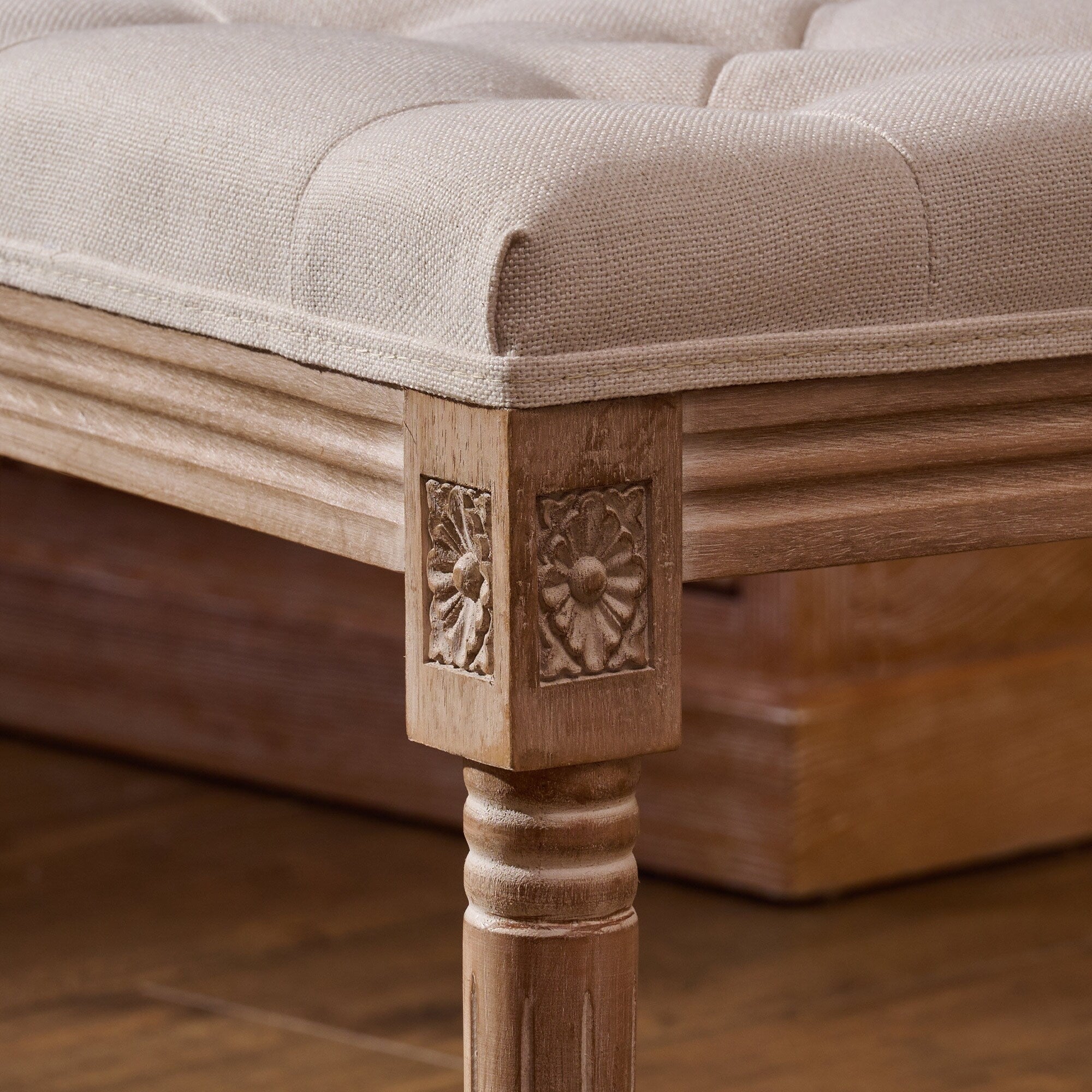 Tabouret de pied et tabouret de coiffeuse rembourrés vintage français CO-Z