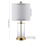 Lampe de table à LED Cabell 21 en verre, contemporaine et moderne, avec chargeur USB, bronze huilé (lot de 2) par JONATHAN Y
