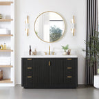 Meuble-lavabo Cadiz avec dessus en pierre composite sans miroir