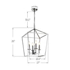 Lustre suspendu style lanterne à bougie pour escalier ou îlot de cuisine - N/A
