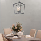 Lustre suspendu style lanterne à bougie pour escalier ou îlot de cuisine - N/A
