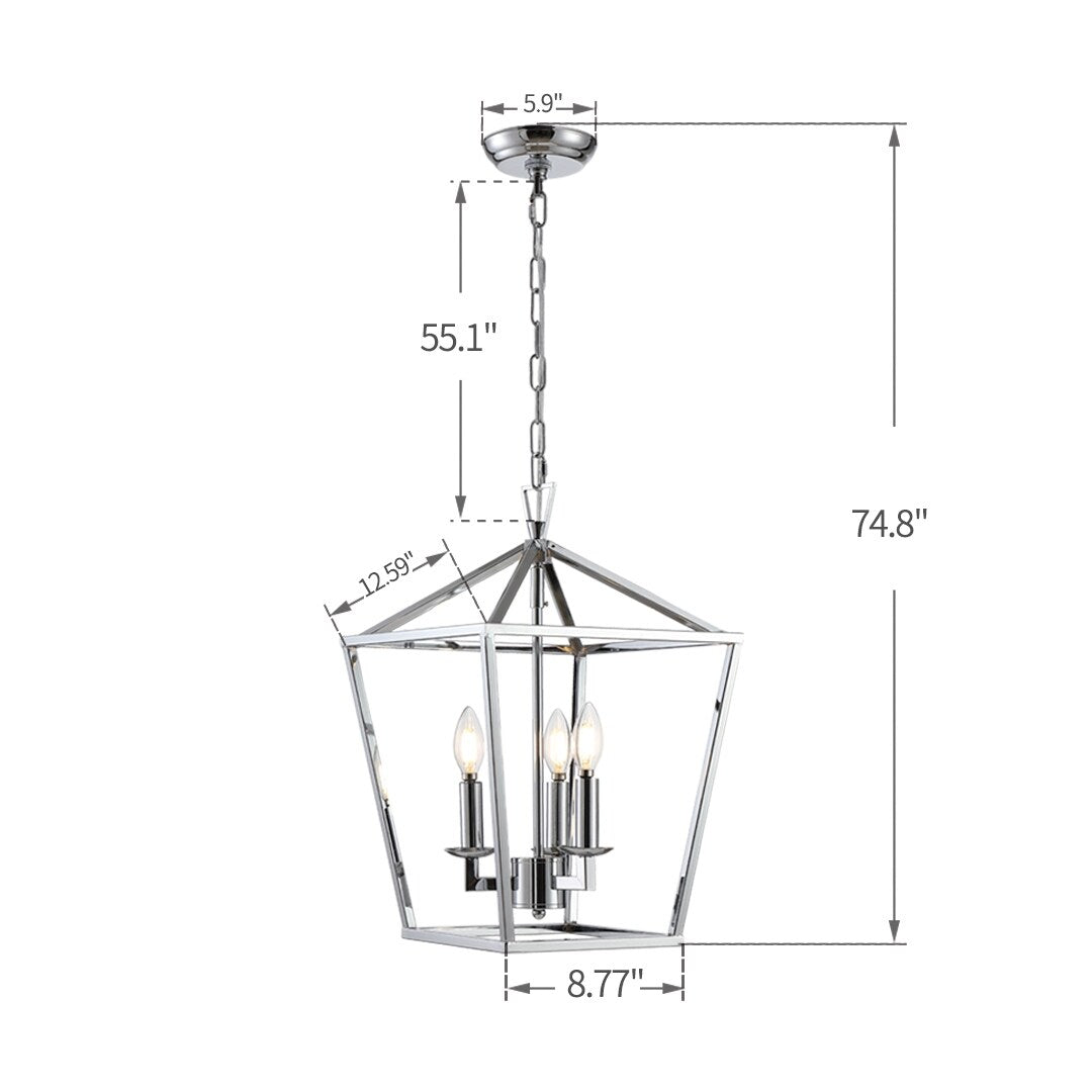 Lustre suspendu style lanterne à bougie pour escalier ou îlot de cuisine - N/A