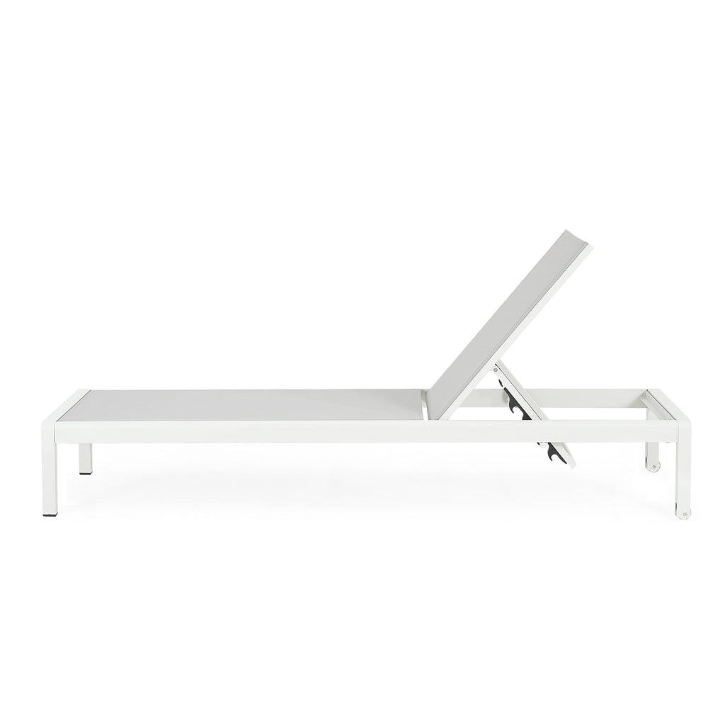 Chaise longue d'extérieur en aluminium Cape Coral (lot de 2) par Christopher Knight Home - 77,56 po x 25,20 po x 11,80 po