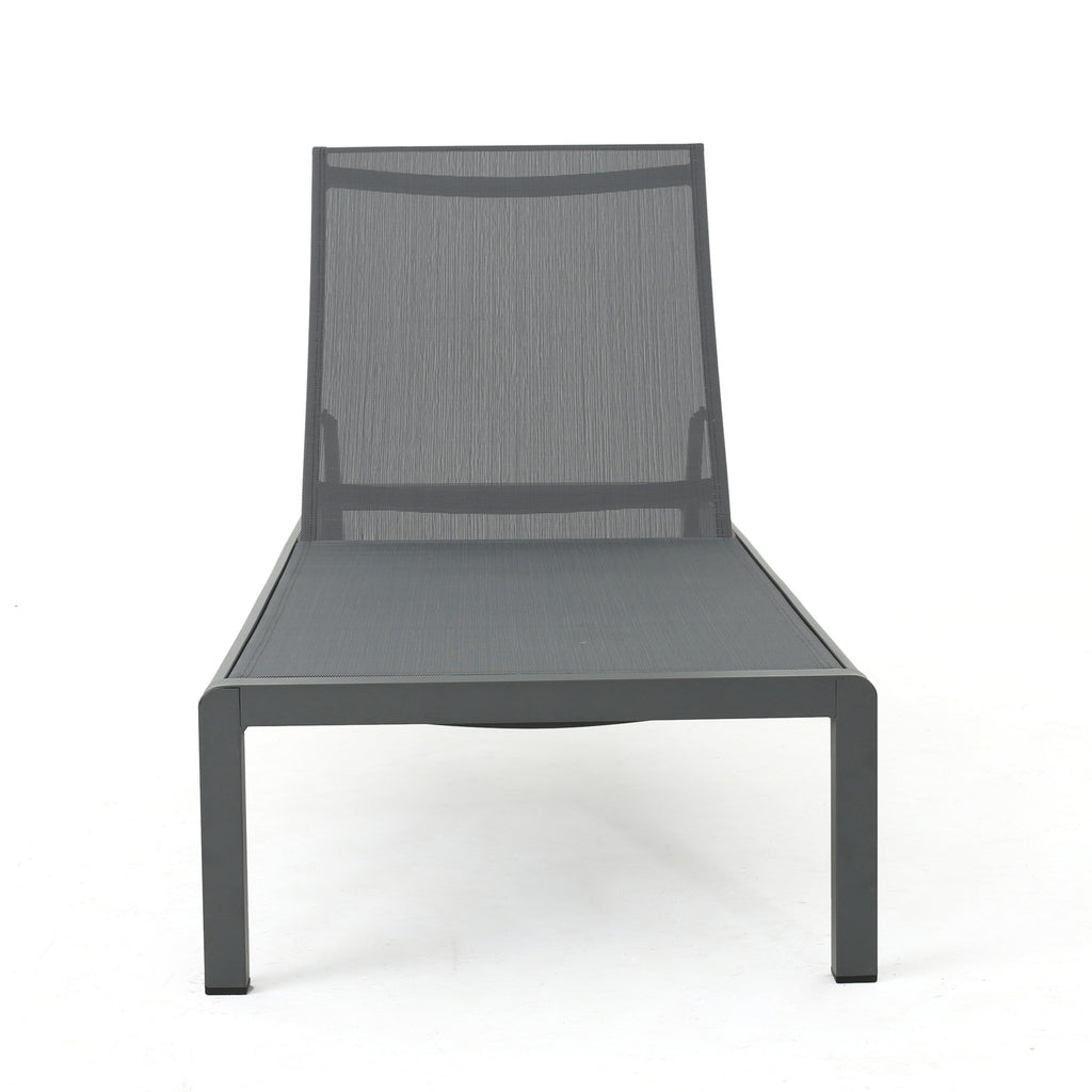 Chaise longue d'extérieur en aluminium Cape Coral (lot de 2) par Christopher Knight Home - 77,56 po x 25,20 po x 11,80 po