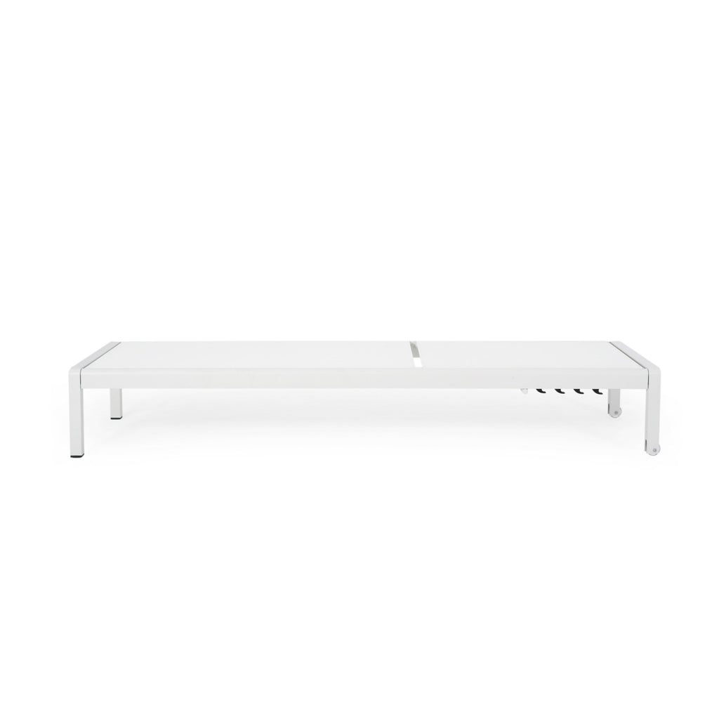 Chaise longue d'extérieur en aluminium Cape Coral (lot de 2) par Christopher Knight Home - 77,56 po x 25,20 po x 11,80 po