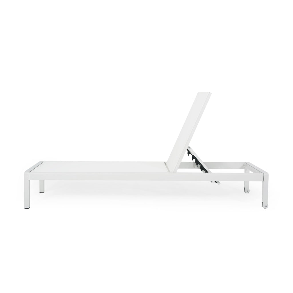 Chaise longue d'extérieur en aluminium Cape Coral (lot de 2) par Christopher Knight Home - 77,56 po x 25,20 po x 11,80 po