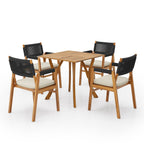 Ensemble de salle à manger d'extérieur Captef 5 pièces en bois d'acacia par Christopher Knight Home