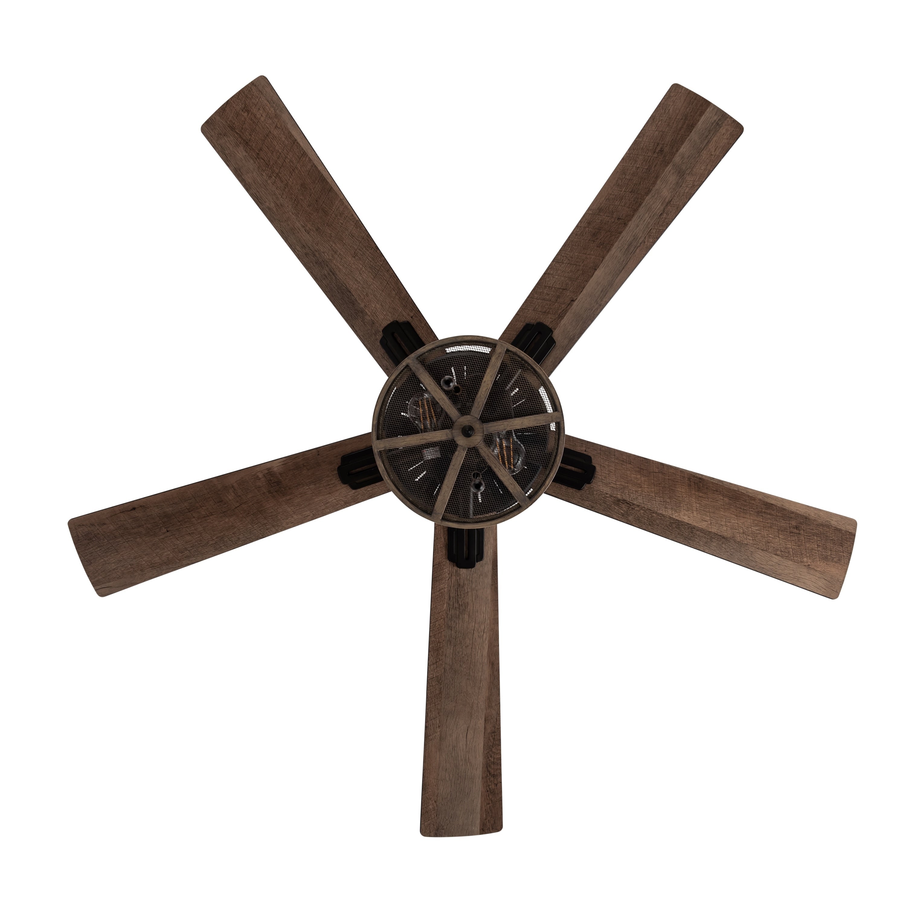 Ventilateur de plafond LED de style ferme en métal brossé Carbon Loft 52