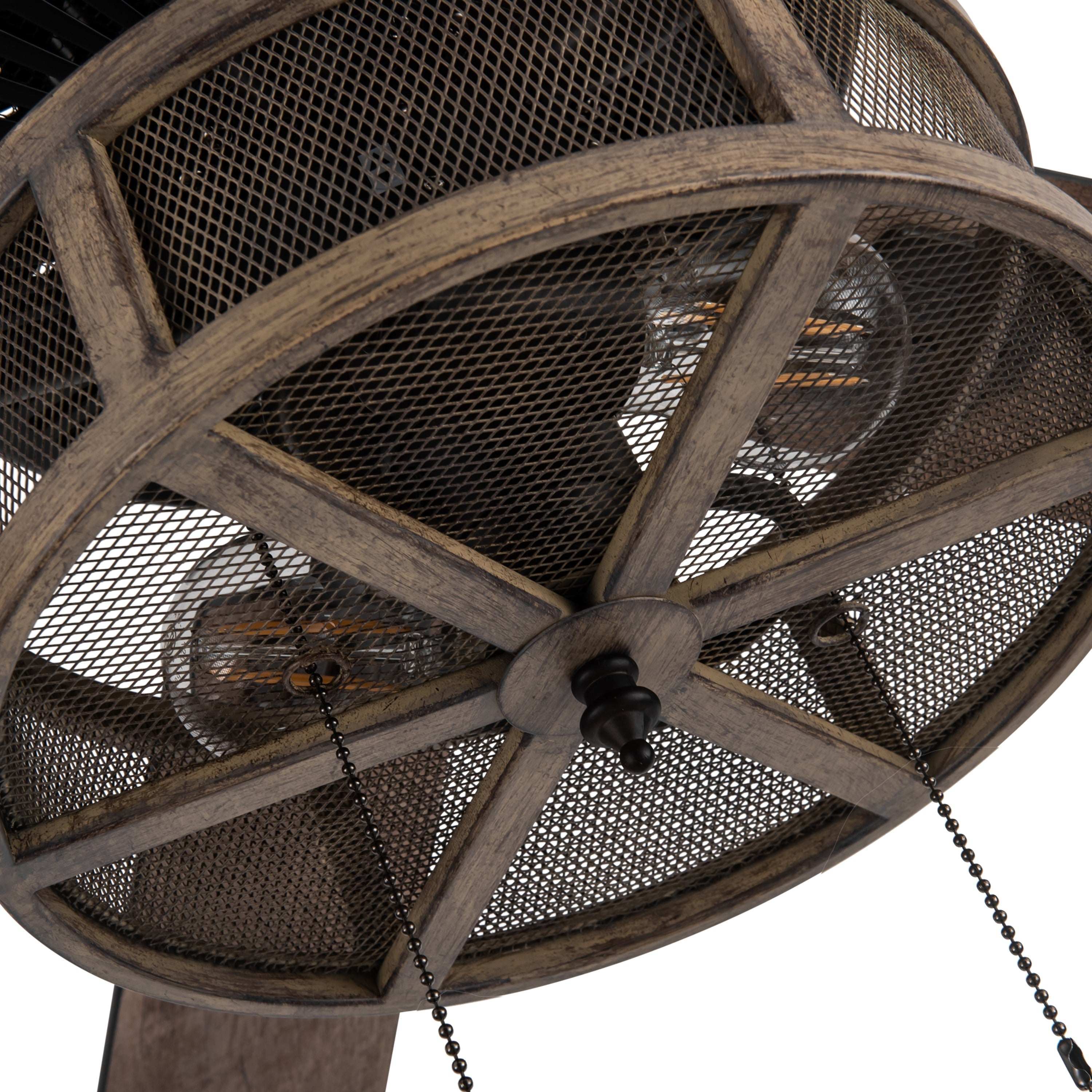 Ventilateur de plafond LED de style ferme en métal brossé Carbon Loft 52