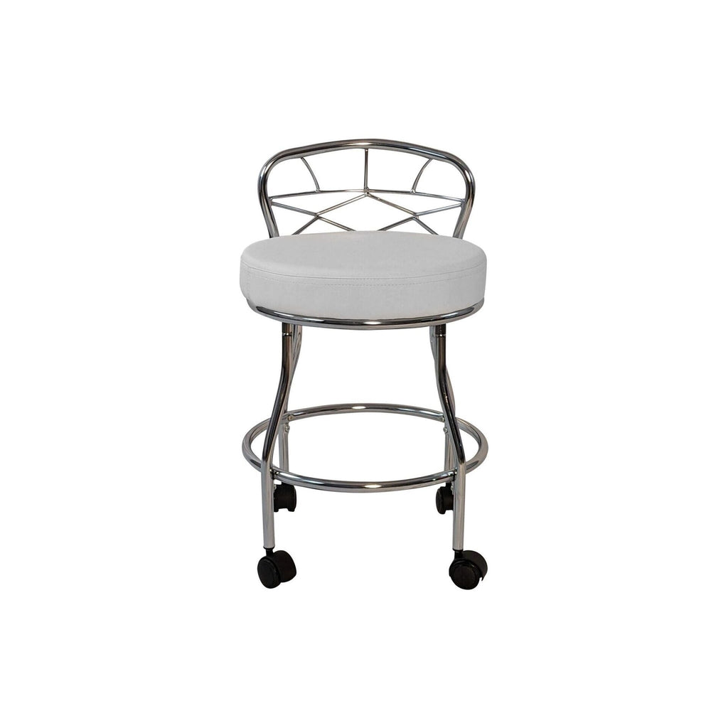 Tabouret de coiffeuse Carolina Living Diana à dossier en X avec roulettes